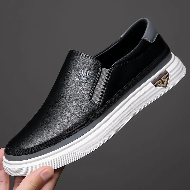 Sapatos masculinos de couro , sapatos casuais de luxo, mocassins brancos masculinos, sapatos formais para escritório, sapatos casuais para áreas externas, calçados sem cadarço para homens