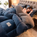 Coberta de pelúcia inverno veludo cordeiro, coberta quente casal, coberta de algodão engrossado cama de dormitório individual, coberta de lã de cordeiro dupla face quente