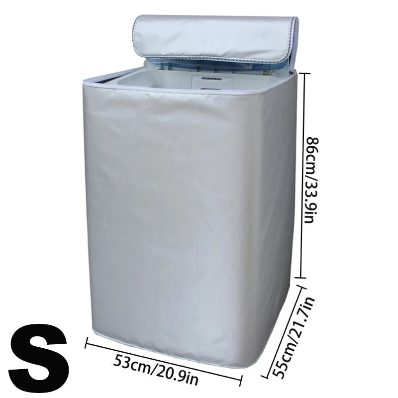 Capa protetora solar Hine para máquina de lavar roupa, armazenamento doméstico, à prova de poeira, carregamento frontal, secadora de roupas, prata, revestimento à prova d'água