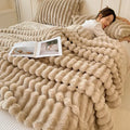 Cobertor de veludo com pelo de coelho, cochilo de veludo Falei, cobertor de veludo coral, cobertor de ar condicionado espesso para inverno