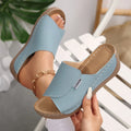Chinelos femininos de cunha, verão, novos chinelos da moda, sandálias abertas, respiráveis, fivela confortável, sapatos femininos, chinelos femininos
