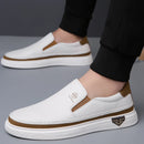 Sapatos masculinos de couro , sapatos casuais de luxo, mocassins brancos masculinos, sapatos formais para escritório, sapatos casuais para áreas externas, calçados sem cadarço para homens