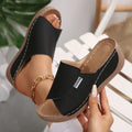 Chinelos femininos de cunha, verão, novos chinelos da moda, sandálias abertas, respiráveis, fivela confortável, sapatos femininos, chinelos femininos