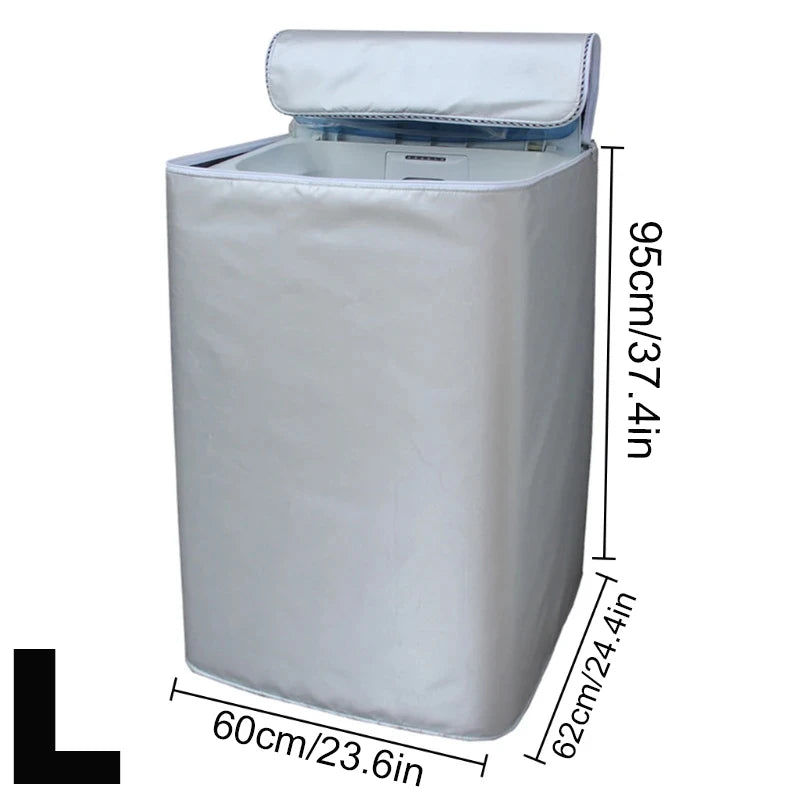 Capa protetora solar Hine para máquina de lavar roupa, armazenamento doméstico, à prova de poeira, carregamento frontal, secadora de roupas, prata, revestimento à prova d'água