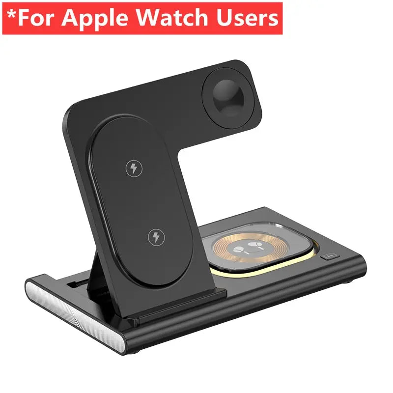 Suporte para carregador sem fio 3 em 1 para iPhone 15, 14, 13, 12, Samsung S23, S22, Galaxy Watch 5 e 4, estação de carregamento rápido para fones de ouvido ativos
