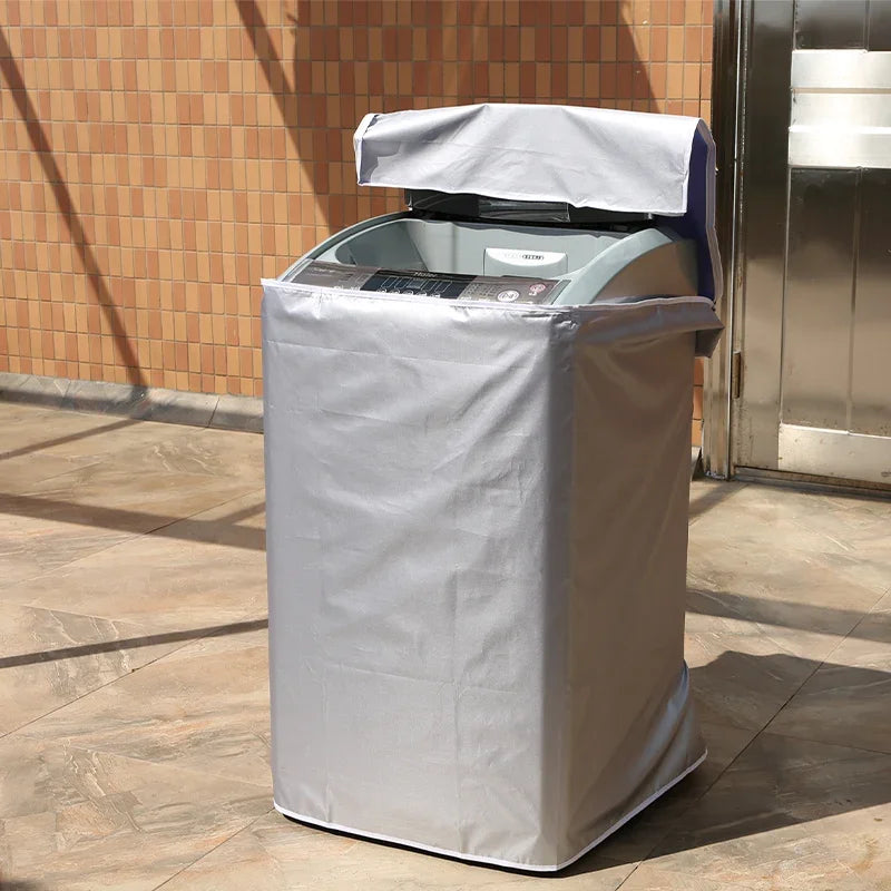 Capa protetora solar Hine para máquina de lavar roupa, armazenamento doméstico, à prova de poeira, carregamento frontal, secadora de roupas, prata, revestimento à prova d'água