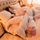 Coberta de pelúcia inverno veludo cordeiro, coberta quente casal, coberta de algodão engrossado cama de dormitório individual, coberta de lã de cordeiro dupla face quente